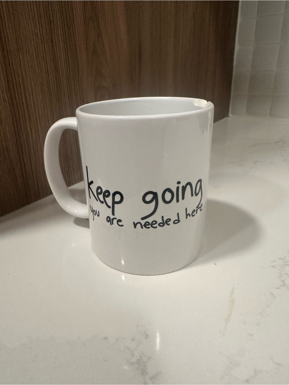 White Inspirational 'Keep Going' Ceramic Coffee Mug